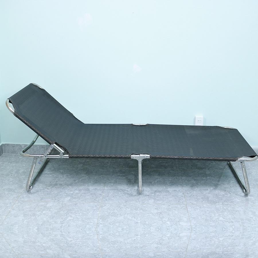Giường xếp Inox VIP lưới thổ cẩm nằm mát lưng