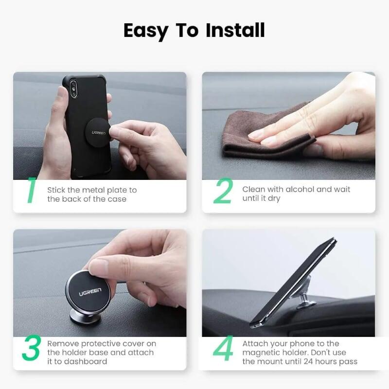 Ugreen UG50871LP117TK 4 đến 7 inch giá đỡ điện thoại từ tính trên xe hơi - HÀNG CHÍNH HÃNG
