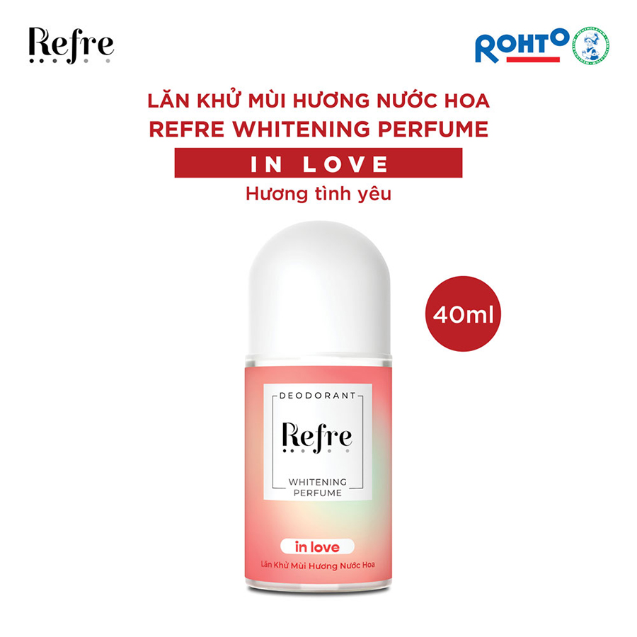 Lăn khử mùi dưỡng trắng hương nước hoa Refre Whitening Perfume In Love - Hương Tình Yêu 40ml