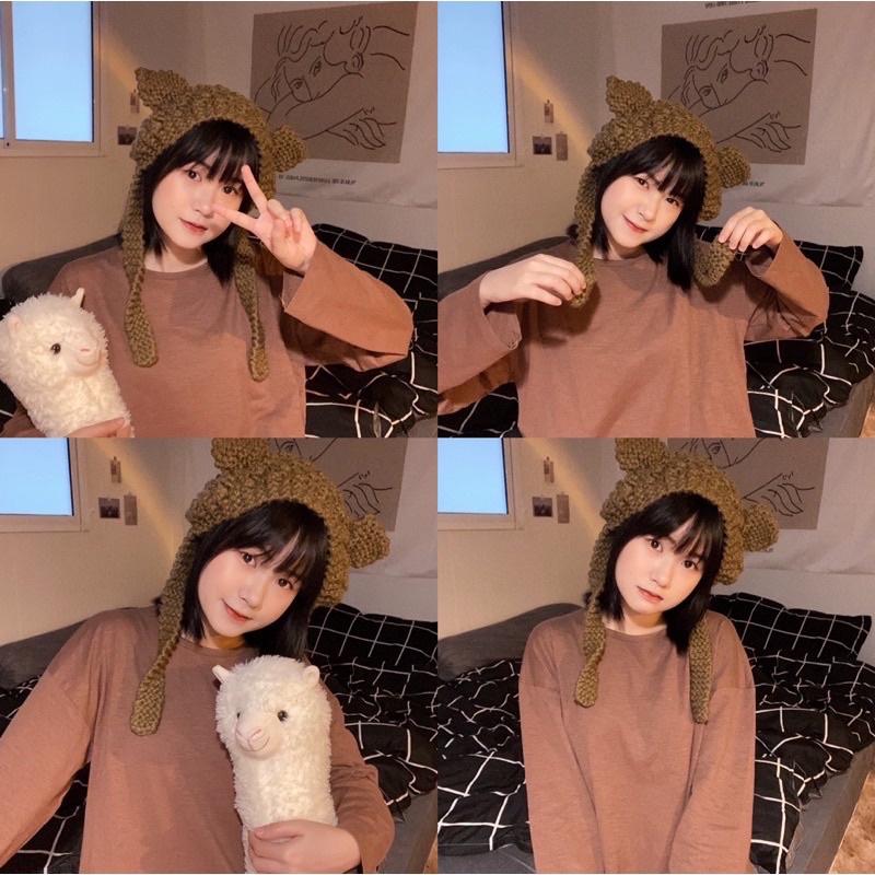 Áo thun dài tay cotton cổ tròn mùa thu Hàn Quốc nhiều màu Sollle