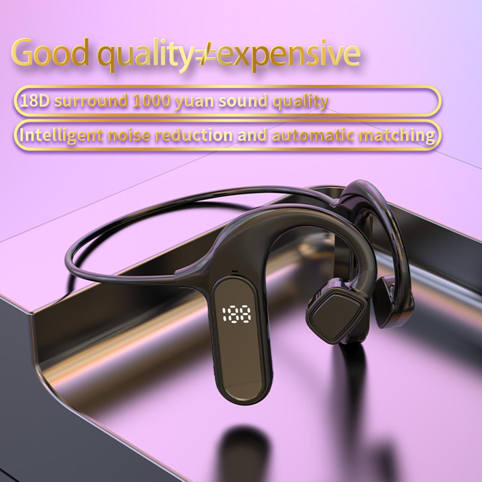 2xBluetooth Bone Conduction Headset LED Display Open-Ear for Running