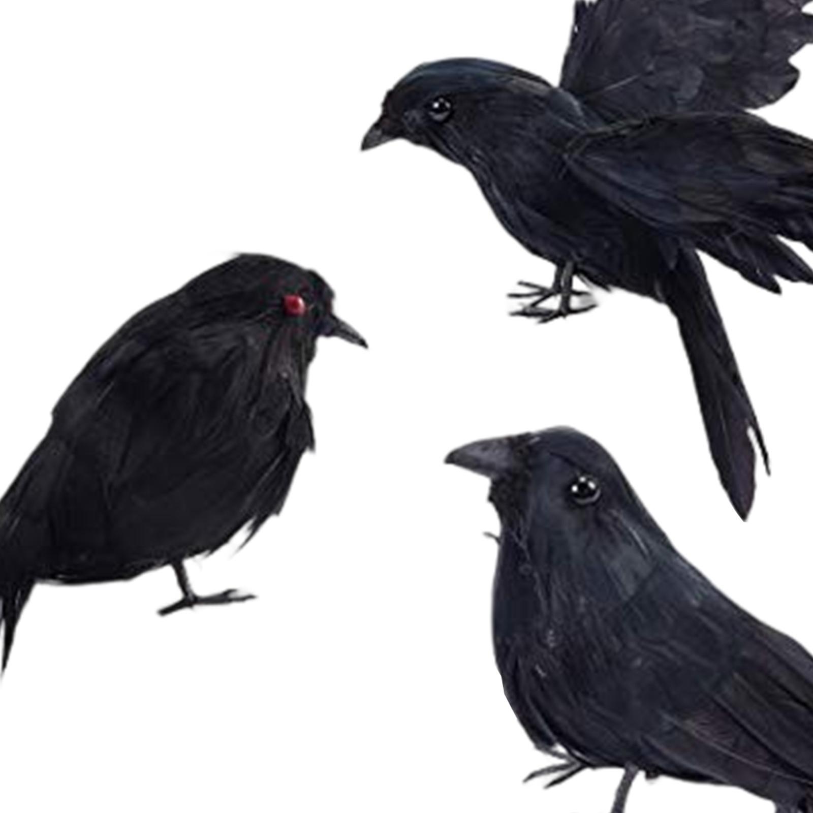 Halloween Black Feathered  Halloween Decoration Birds for Decoration