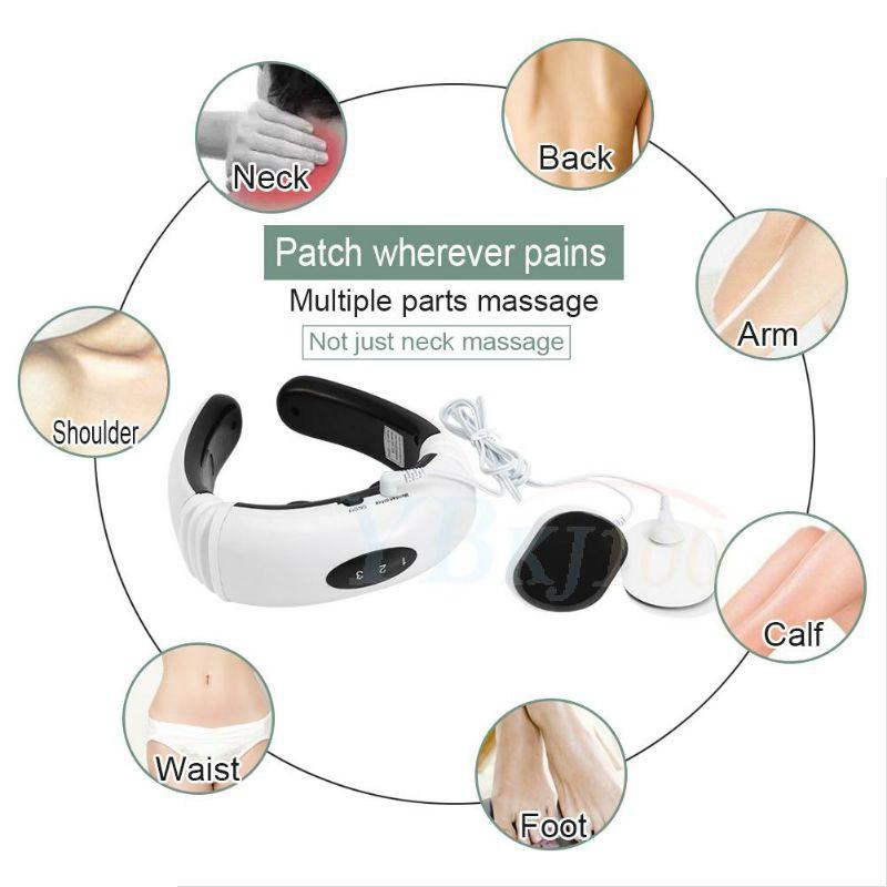 Máy massage cổ vai gáy xung điện 3D - Máy trị liệu rung thư giãn đầu cổ văn phòng tiện lợi