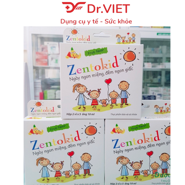 Siro Zentokid Hộp 10 ống (10ml) - Giúp bé ăn ngon, ngủ ngon, tiêu hóa tốt