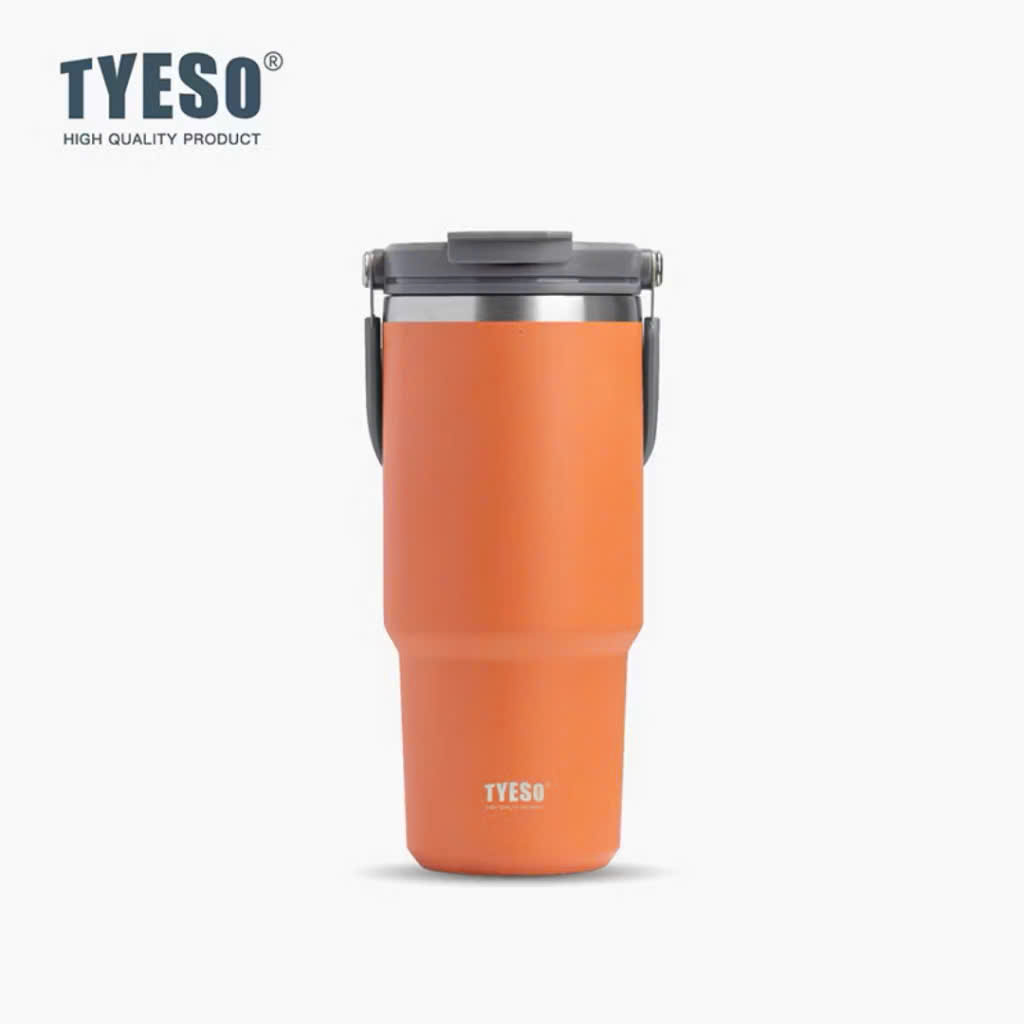 Cốc giữ nhiệt TYESO TS-8827 750ml tay cầm công thái học Chống tràn &amp; Giữ nhiệt 12 tiếng