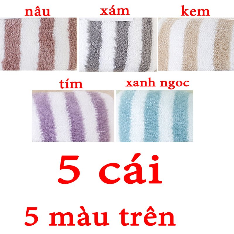 Combo 5 - Khăn mặt siêu thấm chất liệu 100 cotton siêu mềm mại thoải mái- 87101