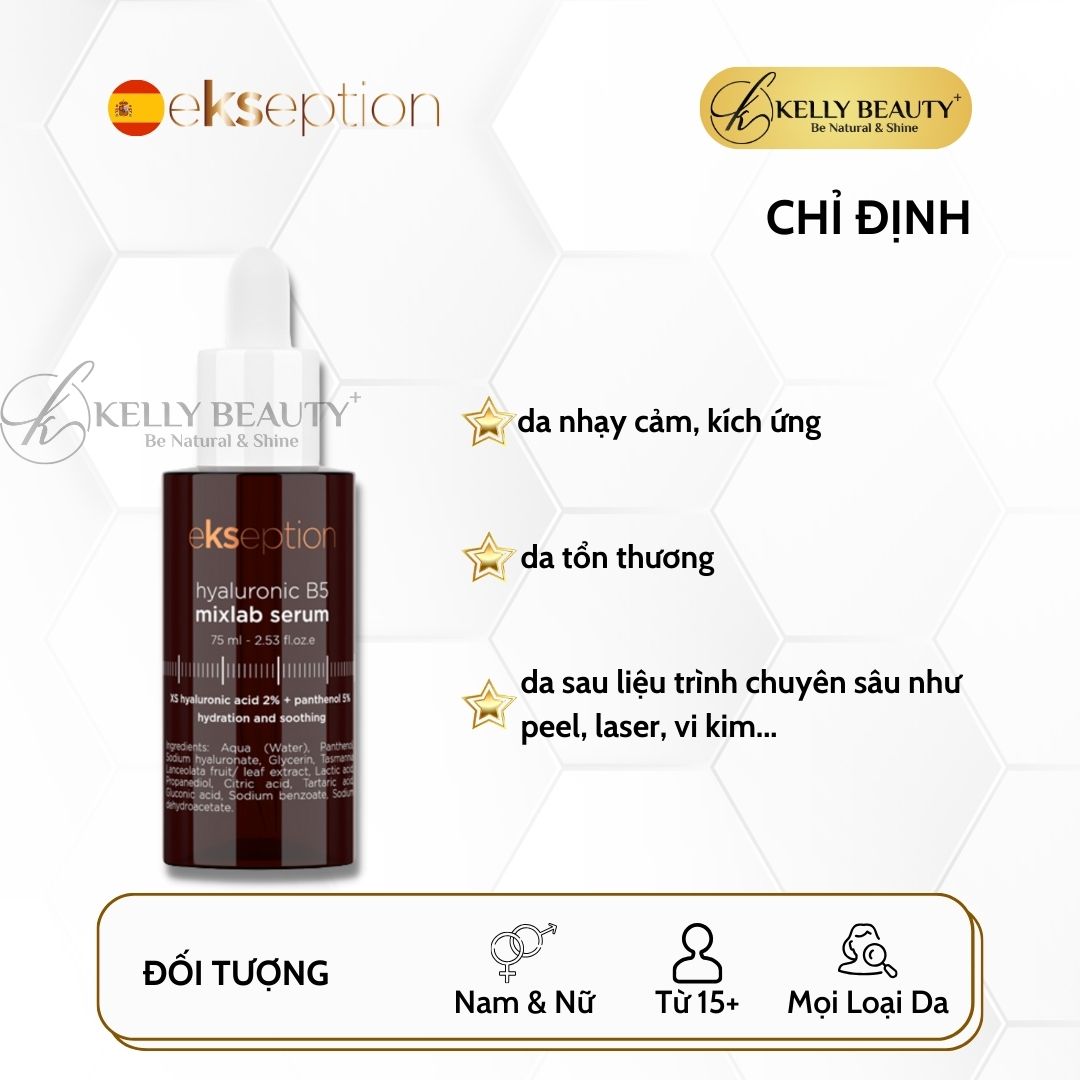 Tinh Chất Dưỡng Ẩm, Phục Hồi Da ekseption Hyaluronic B5 Mixlab Serum | Kelly Beauty