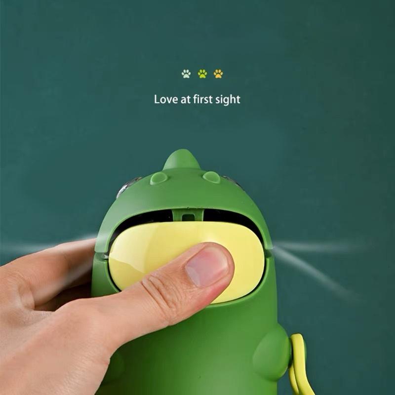 560Ml Hoạt Hình Hình Khủng Long Bé Nước Với Ốp Ống Hút Dây Đeo Vai Rò Rỉ Chống Trẻ Em Học Ấm Siêu Tốc