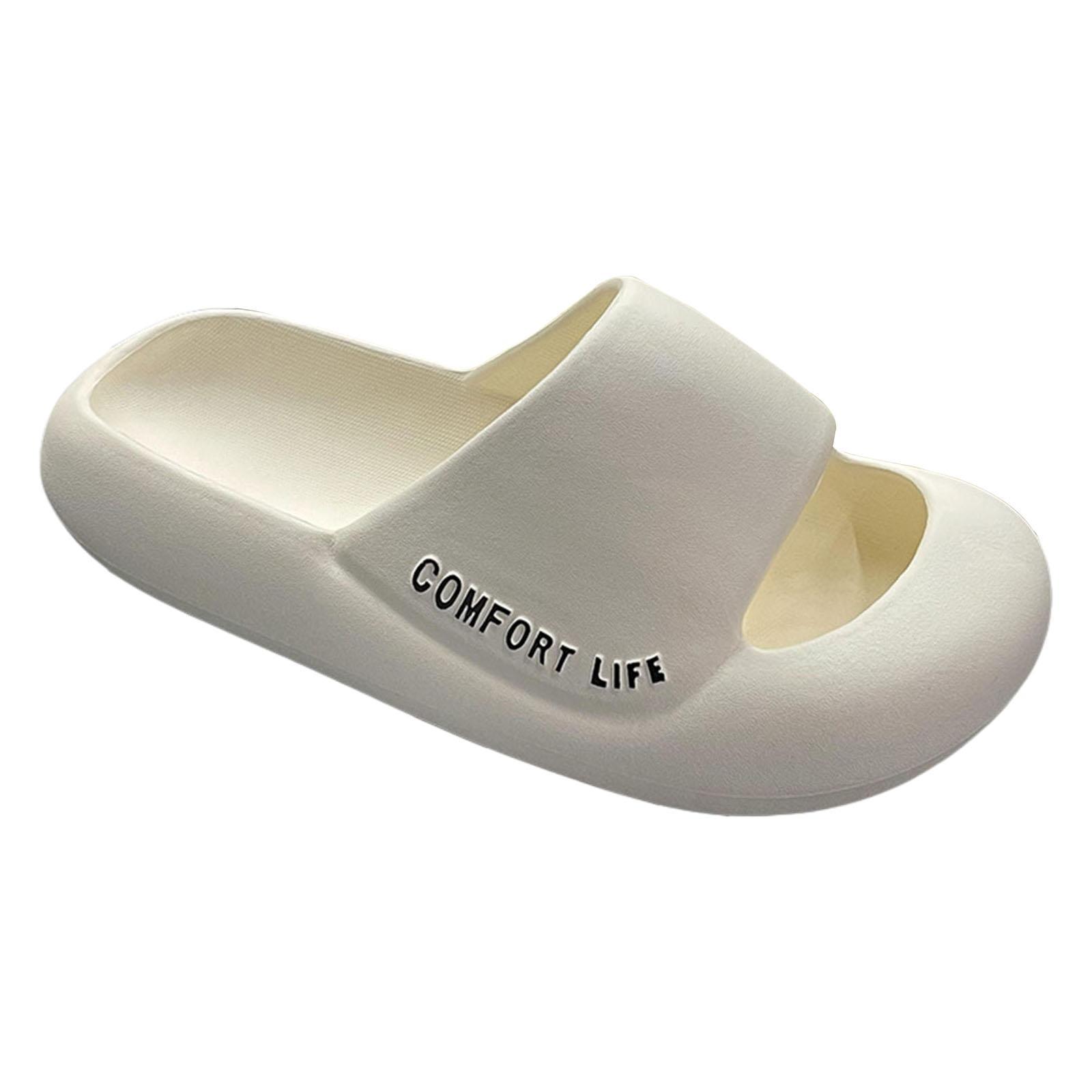Unisex Pillow Slippers Soft Lightweight Thick Sole Non Slip Summer Open Toe
