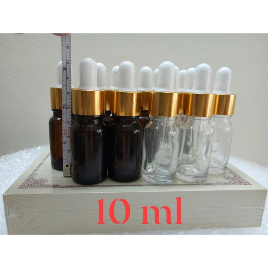 Lọ chiết serum 10ml nắp bóp màu trong và nâu