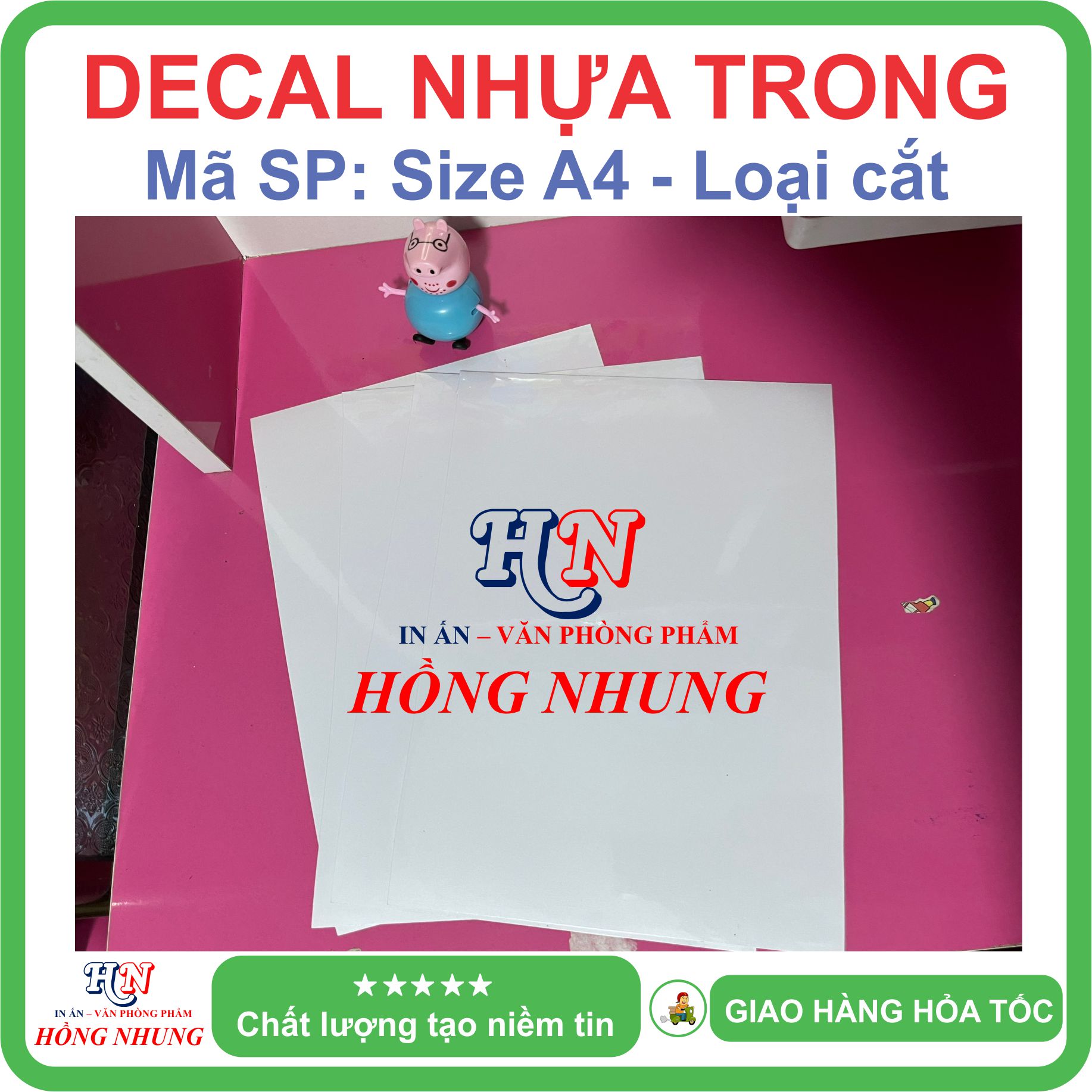 [In Phun &amp; Laser] Xấp 20 Tờ Decal Trong A4 - Giúp Bạn In Tem Nhãn, Ghi Chú, Hay Bìa Nhãn Bưu Phẩm