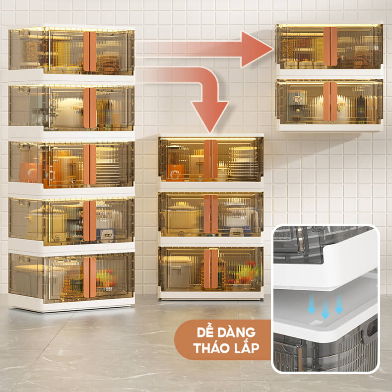 Kệ Hộp Đựng Đồ Lớn, Thùng Đựng Đồ 2 Cánh Cửa Đa Năng Có Bánh Xe - HÀNG ĐẸP