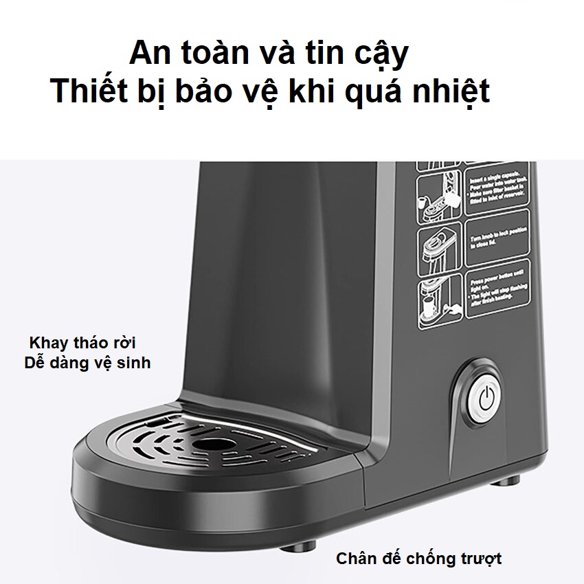 Máy pha cà phê viên nén Nespresso Chulux QF-CM801, công suất 800W - Hàng chính hãng, bảo hành 12 tháng