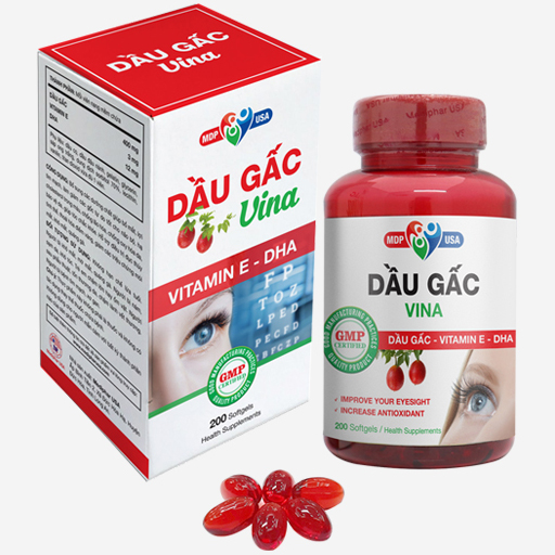 Thực phẩm chức năng Dầu Gấc Vina Softgels MDP 