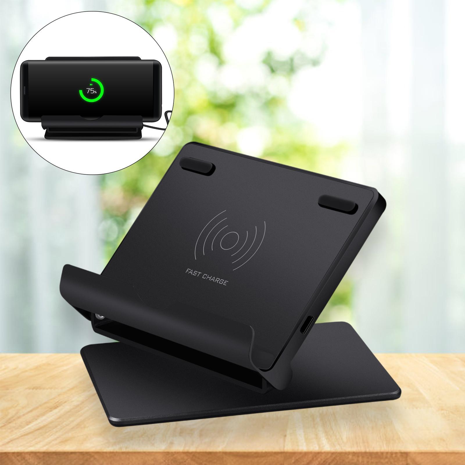 Wireless Charger Mount 10W/7.5W/5W Phone Holders Home Smart Phones Black