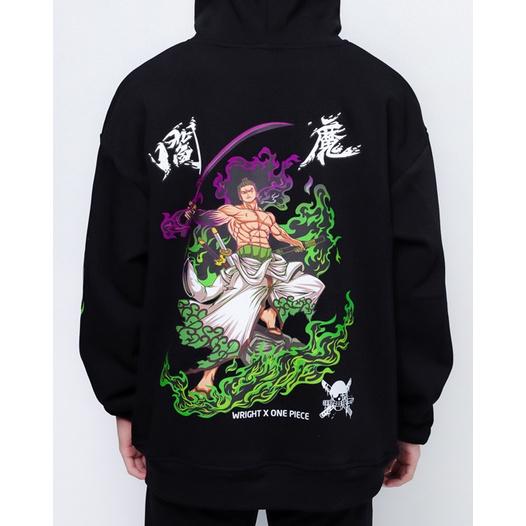 Áo hoodie anime Wrightz Zoro Roronoa One Piece đảo hải tặc unisex oversize street wear