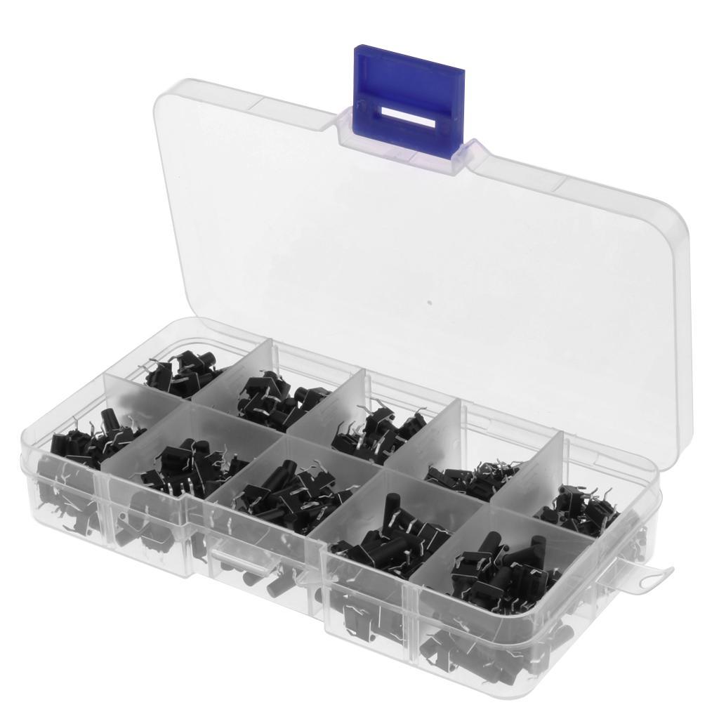 200Pcs/lot 6x6mm Tactile Push Button Switch Micro Momentary Assortment Parts