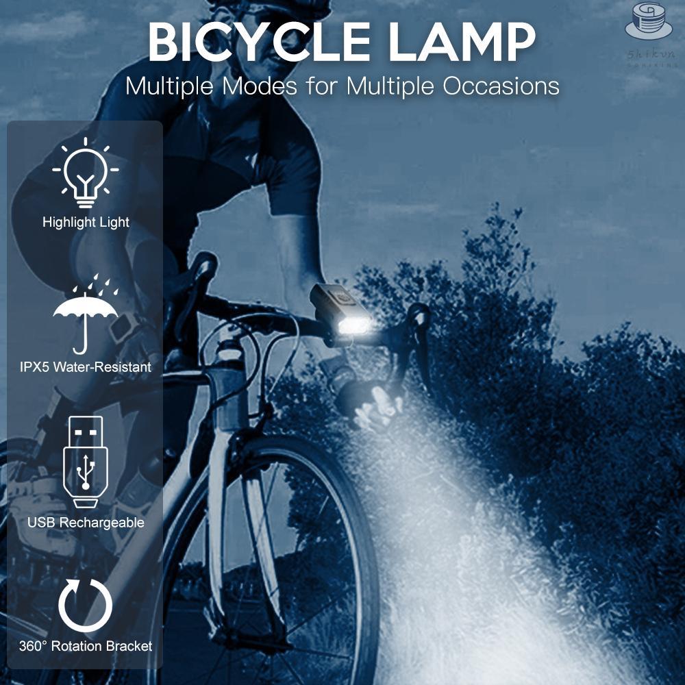 Đèn pha LED sạc USB chống thấm nước cho xe đạp