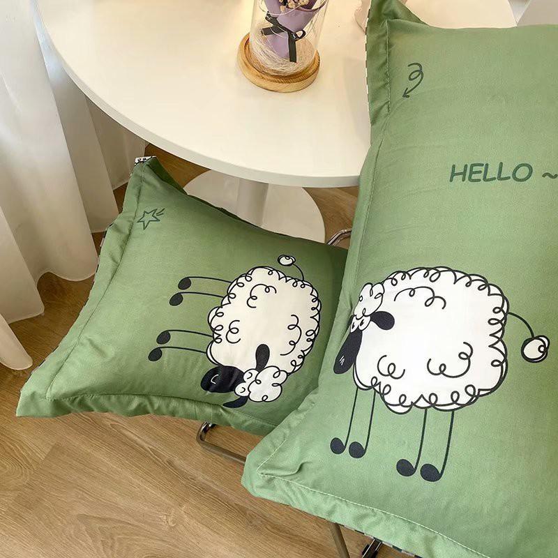 Bộ chăn ga gối Cotton Poly M2T bedding Cừu bông, vỏ chăn mền, drap giường và 2 vỏ gối