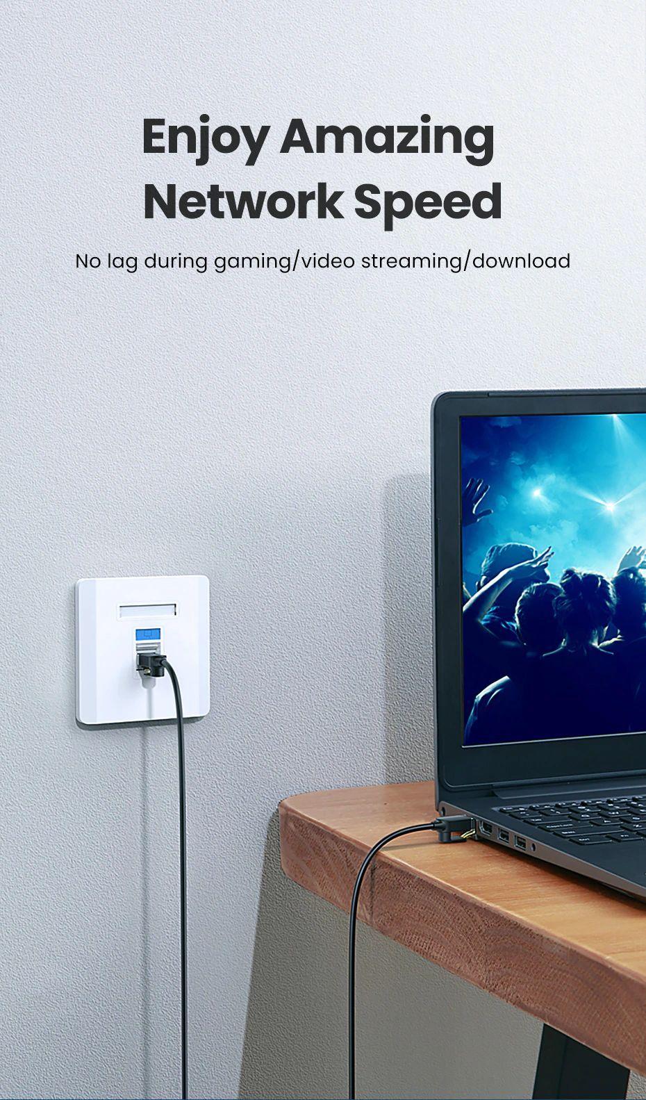 Ugreen UG80417NW149TK 2M 10Gbps màu đen cáp mạng CAT7 siêu mỏng nhỏ 0.38mm - HÀNG CHÍNH HÃNG