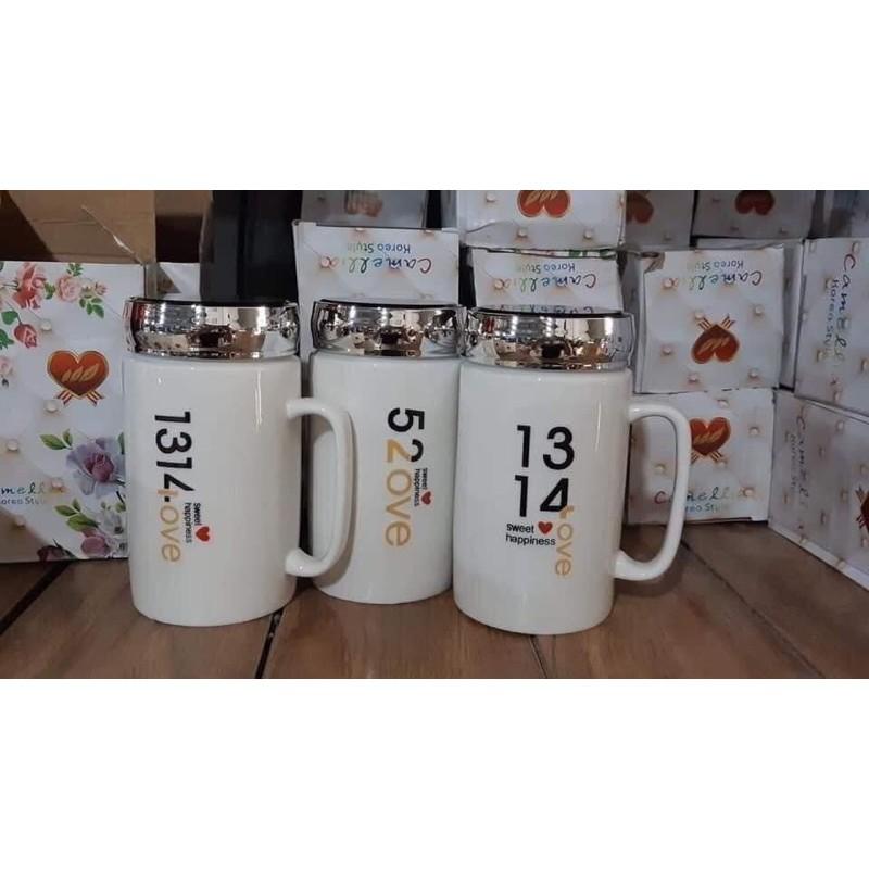 Cốc sứ nắp gương