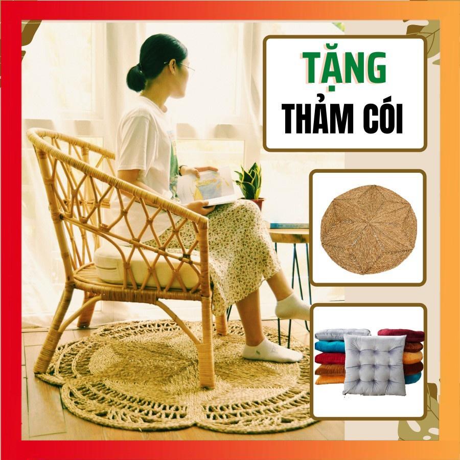 Ghế mây thư giản đọc sách, ghế mây đọc sách 100% mây tự nhiên. HOME MÂY mây chà vỏ cao cấp