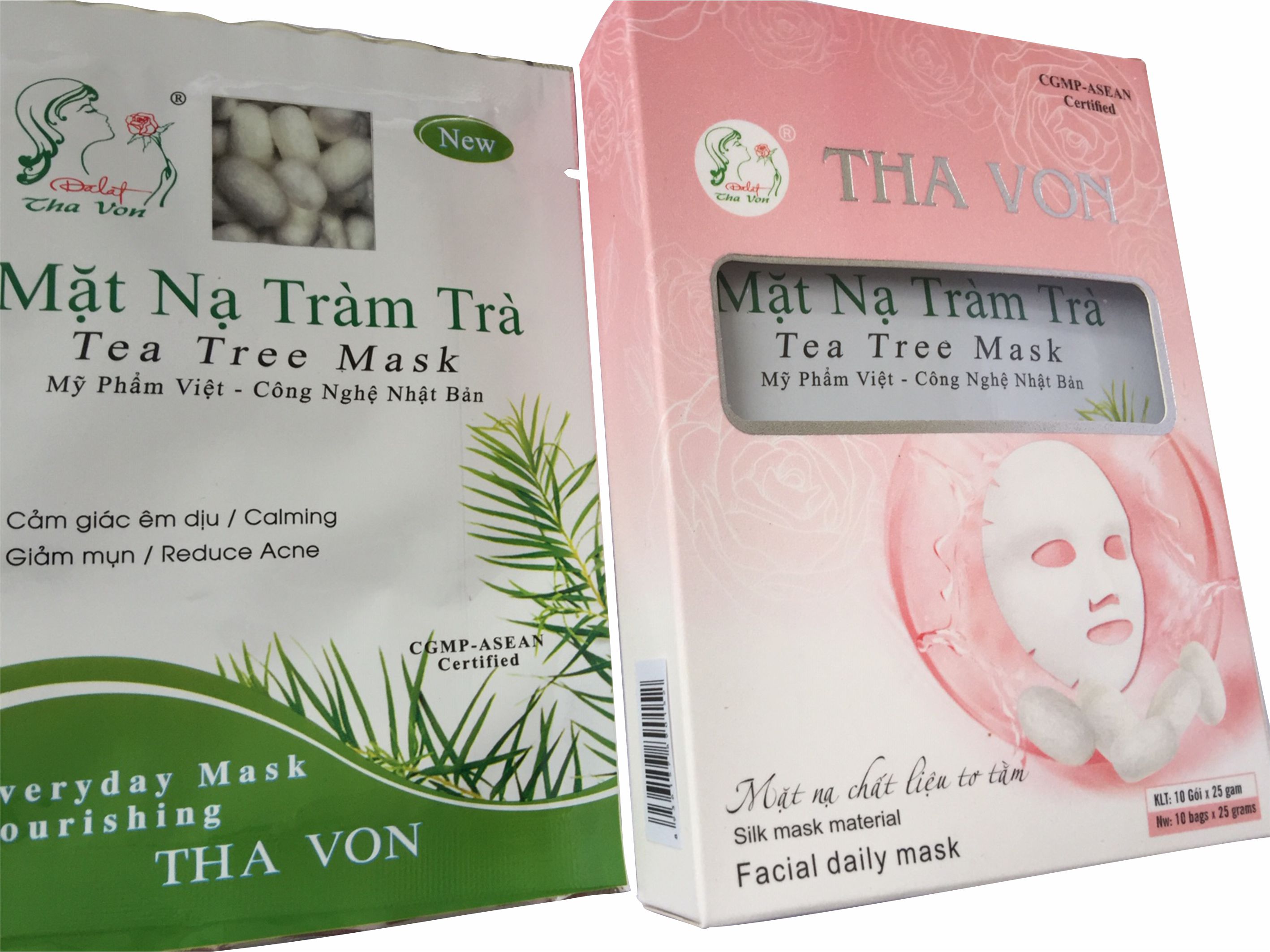 Mặt Nạ Tràm Trà  Dalat Tha Von Hộp 10 Gói chất liệu lụa