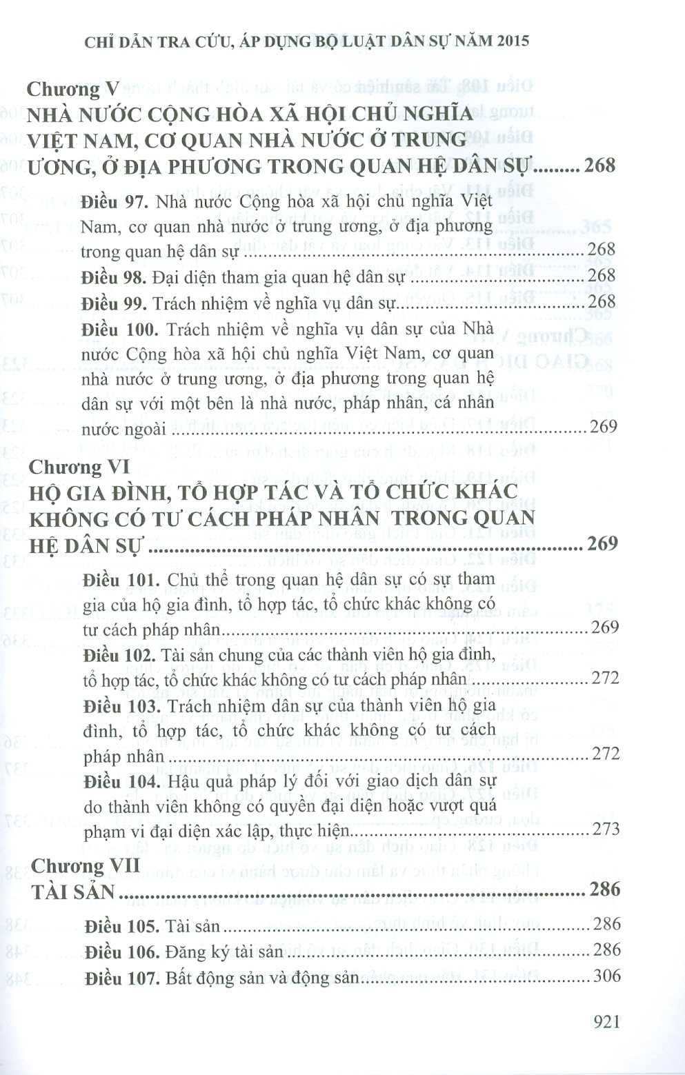 Chỉ Dẫn Tra Cứu, Áp Dụng Bộ Luật Dân Sự Năm 2015