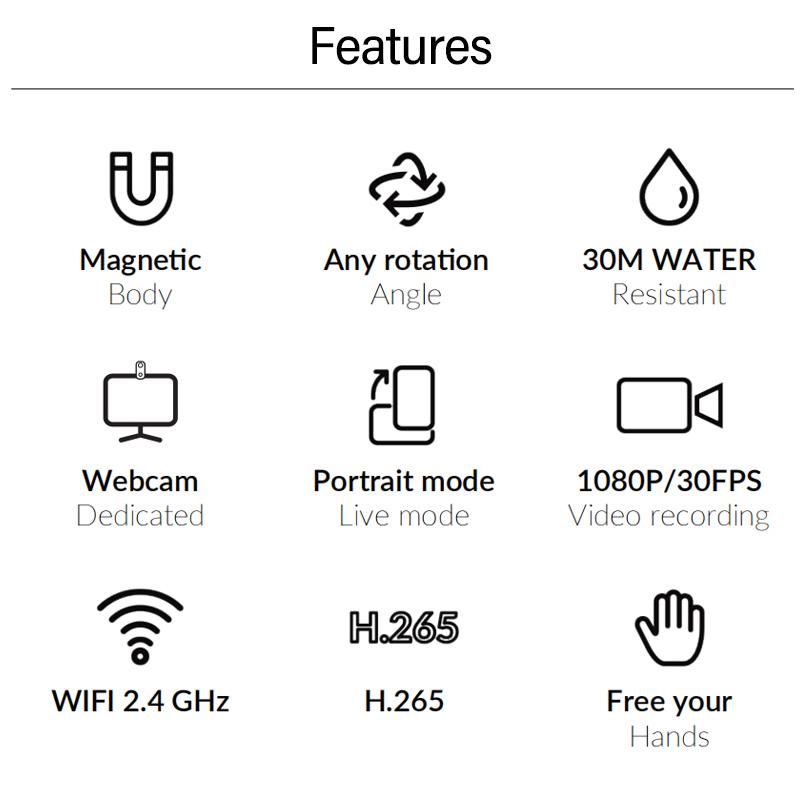 SJCAM C100plus Thumb Camera Mini 1080p30fps / 4K30fps H.265 12MP 2.4G Máy ảnh hành động thể thao chống thấm nước WiFi