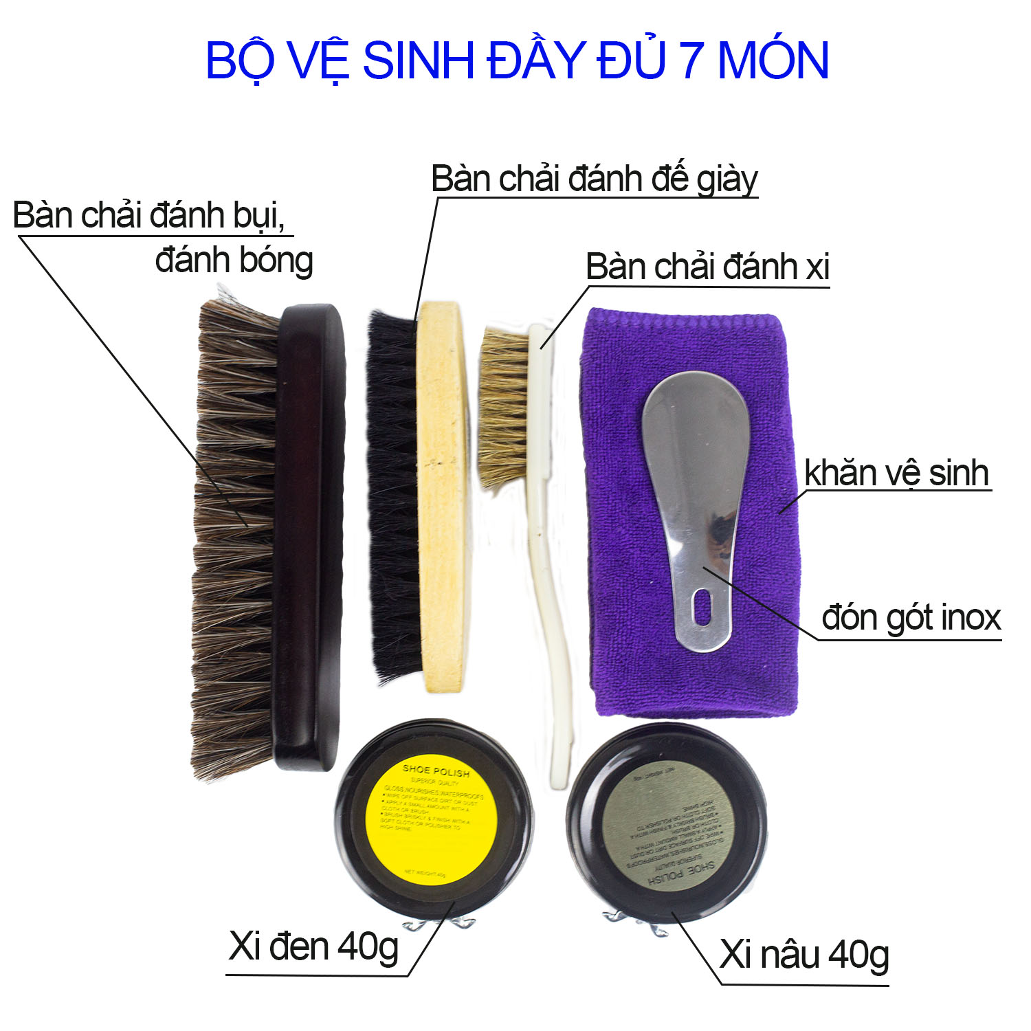 Bộ vệ sinh giày 7 món P147