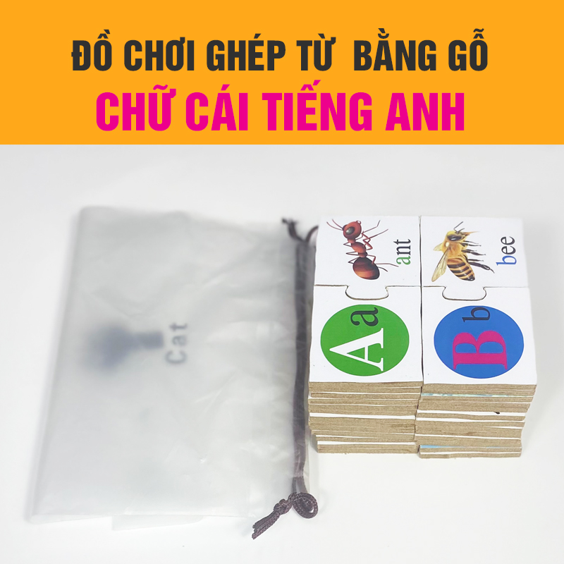 Đồ chơi ghép Chữ cái tiếng Anh bằng gỗ