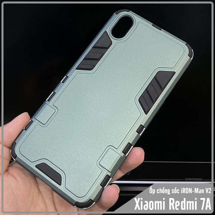 Ốp lưng cho Xiaomi Redmi 7A - iRON MAN Nhựa PC cứng viền dẻo chống sốc VER 2