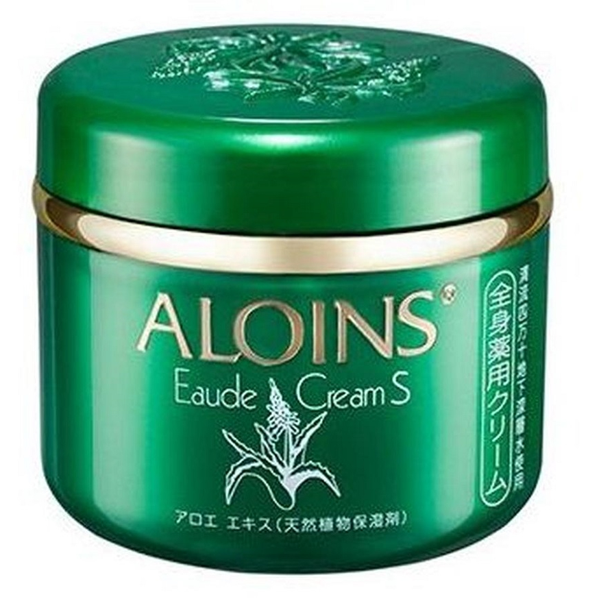 Kem dưỡng trắng da toàn thân lô hội Aloins Eaude Skin Cream S 185g, Nắp xanh Nhật Bản