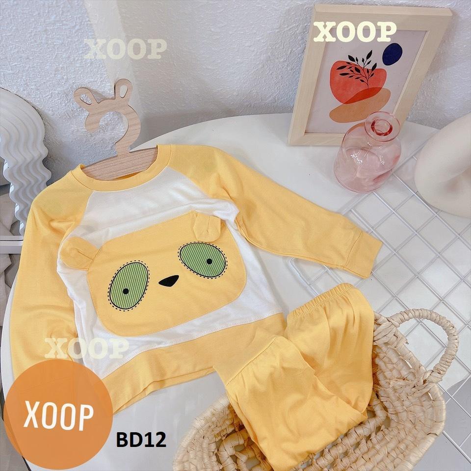 Bộ dài tay xoop chất thun lạnh in họa tiết 2 mắt 2 tai cho bé BD12 shop phúc yến