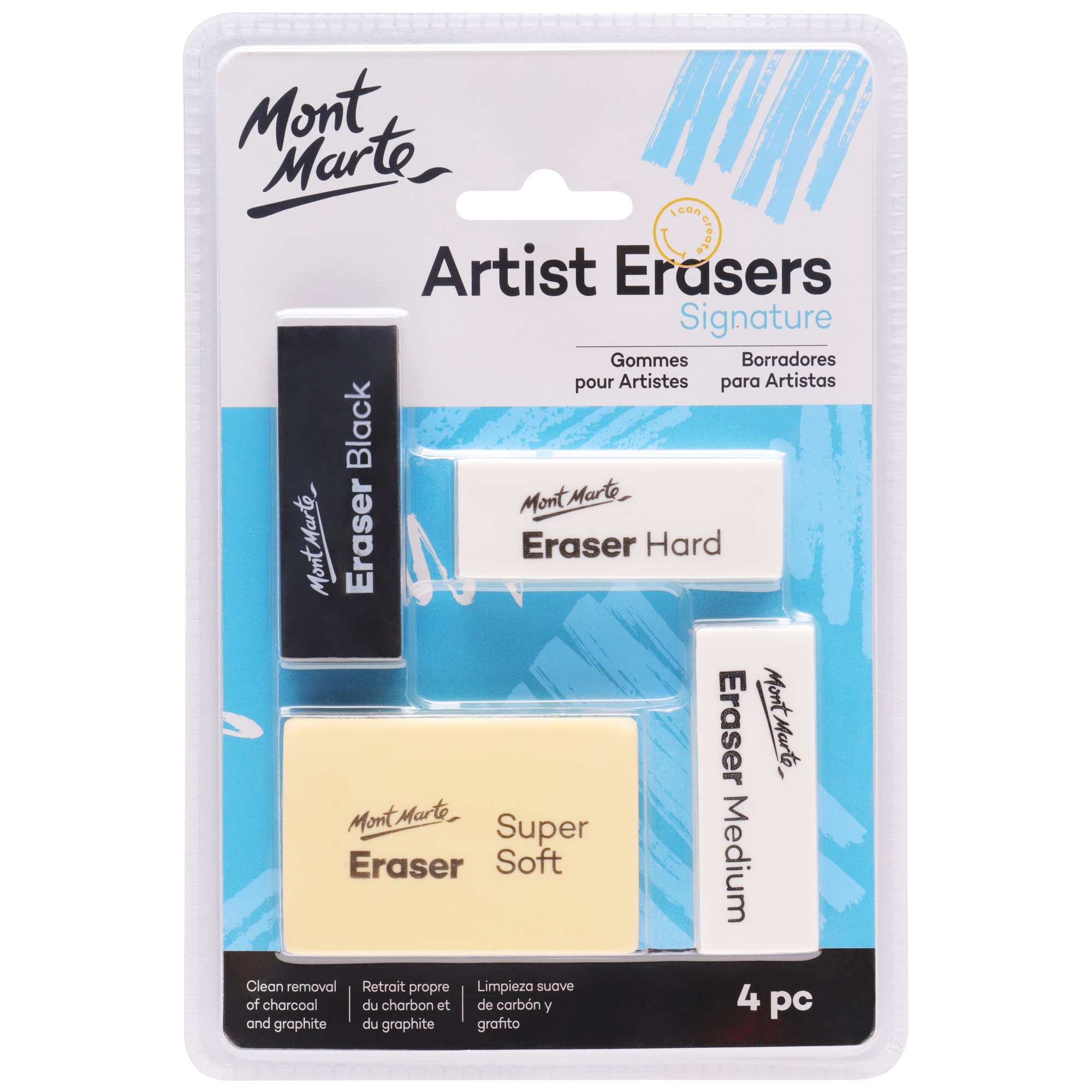 Bộ 4 Gôm Tẩy Chuyên Nghiệp Mont Marte - Artist Erasers Signature 4pc - MAXX0005