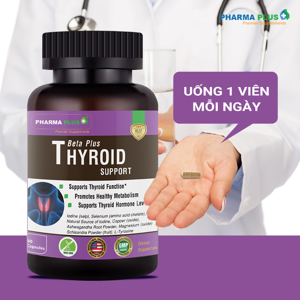 Viên Uống Hỗ Trợ Tuyến Giáp | Pharma Plus Beta Plus Thyroid Support - Lọ 60V