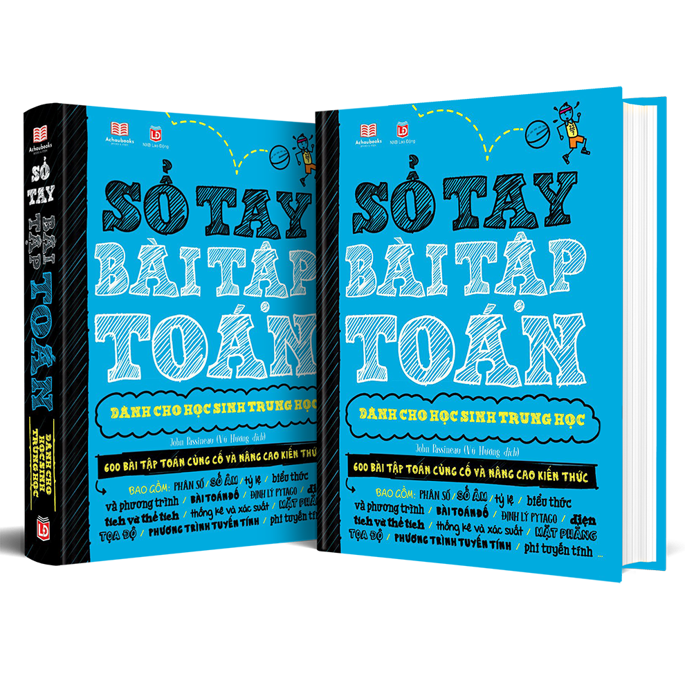 Sách Toán Học - Sổ Tay Bài Tập Toán  - Á Châu Books, Bìa cứng in màu - Nâng Cao Kiến Thức Toán Học Từ Lớp 4 Đến lớp 9