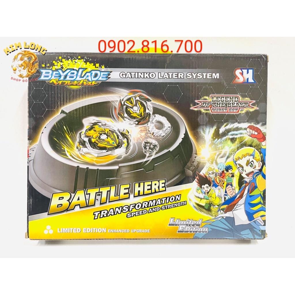 [Ảnh thật] Bộ 4 Con Quay BEYBLADE vòng xoay thần tốc siêu mạnh Có Tay Cầm và Sàn Đấu Lớn 3366