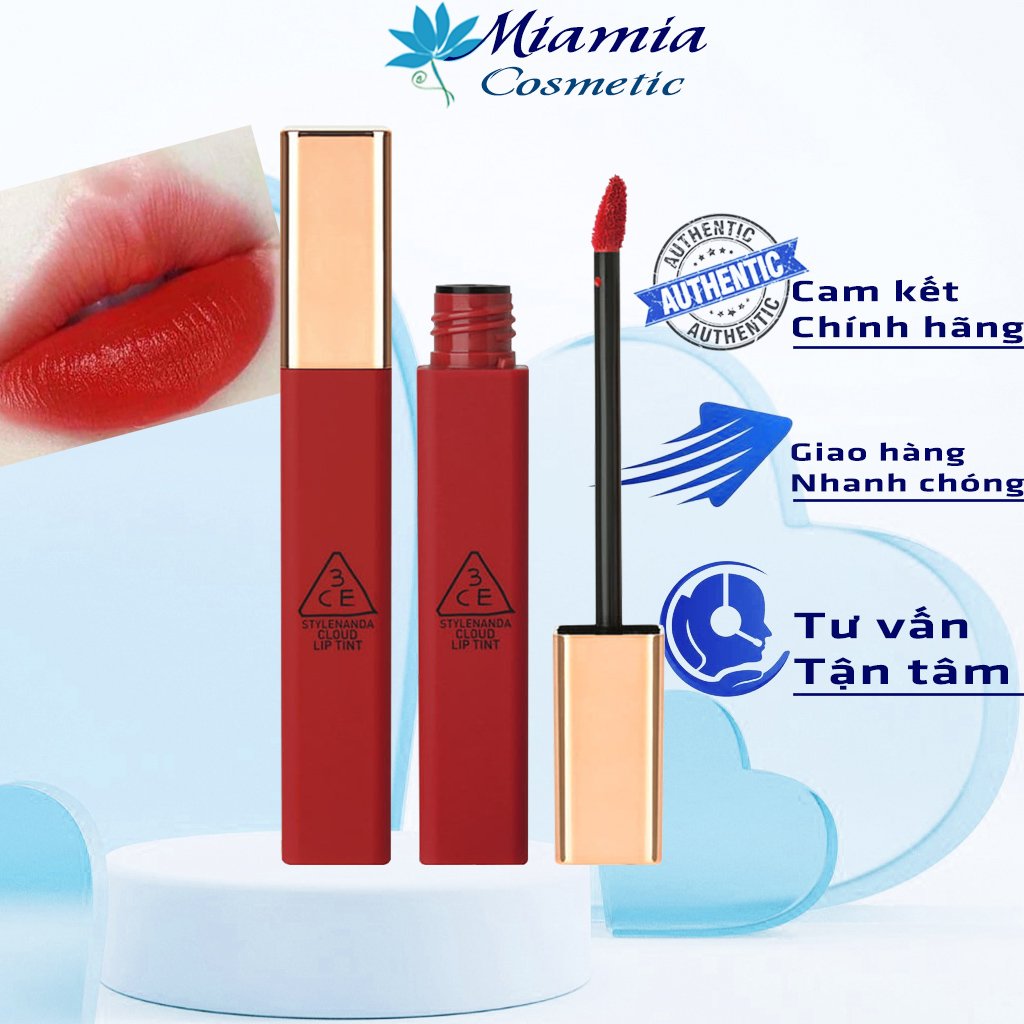 Son Kem Lì 3CE Cloud Lip Tint Macaron Red Màu Đỏ Tươi Quyến Rũ [NHẬP KHẨU CHÍNH HÃNG CHECK HIDDEN TAG]