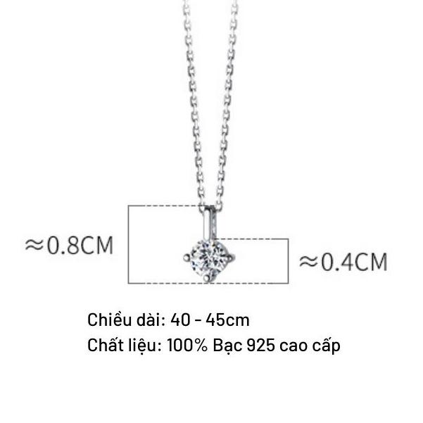Dây chuyền bạc Anta ATJ9076, vòng cổ nữ đính đá cao cấp Beaded Necklace