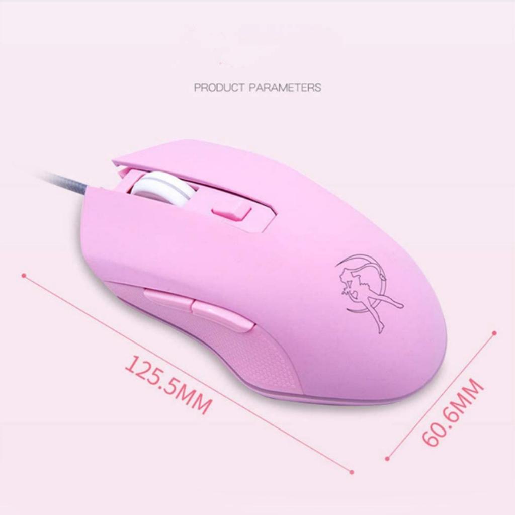 Wired Gaming Mouse 7 Colors LED Backlit, Ergonomic 6 Button Mouse 1600 DPI for Windows PC