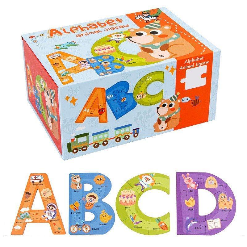 Bộ Xếp Hình Chữ Cái Tiếng Anh Alphabet Animal Jigsaw Chất Liệu Gỗ Cao Cấp Giúp Bé Học Hiệu Quả - Đồ Chơi Giáo Dục