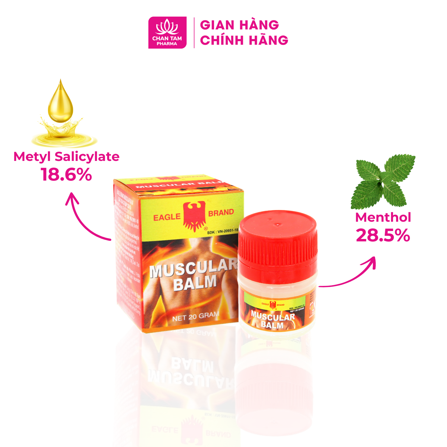 [Chính Hãng Singapore] Cao Xoa Bóp Con Ó Muscular Balm 20g - Giảm Đau Cơ Hiệu Quả