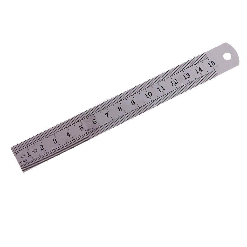 2 x Durable Stainless Steel Straight Ruler for Carpenter,Engineering,Teacher