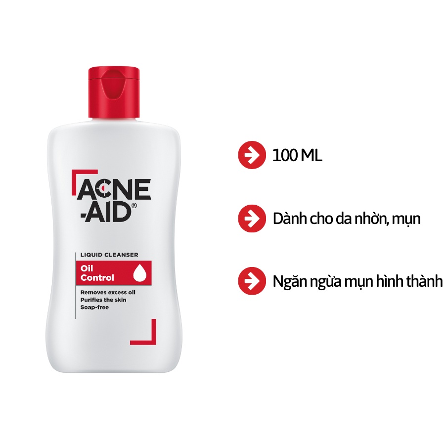 Sữa rửa mặt ACNE - AID LIQUID CLEANSER 100ml - Cho Da Nhờn Và Mụn