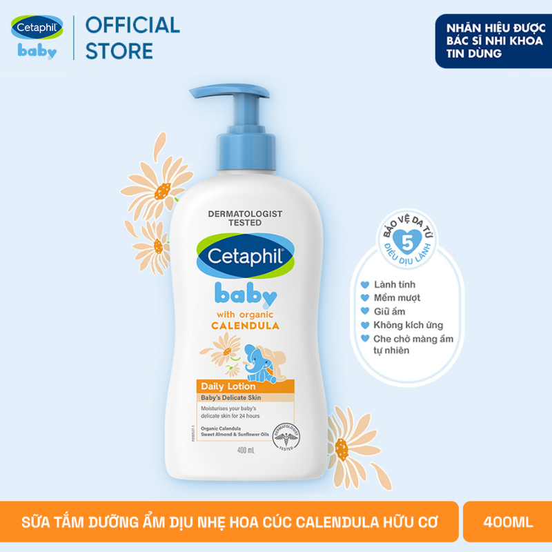 Sữa Dưỡng Ẩm Dịu Lành Hằng Ngày Cho Bé Cetaphil Baby Daily Lotion With Organic Calendula 400Ml