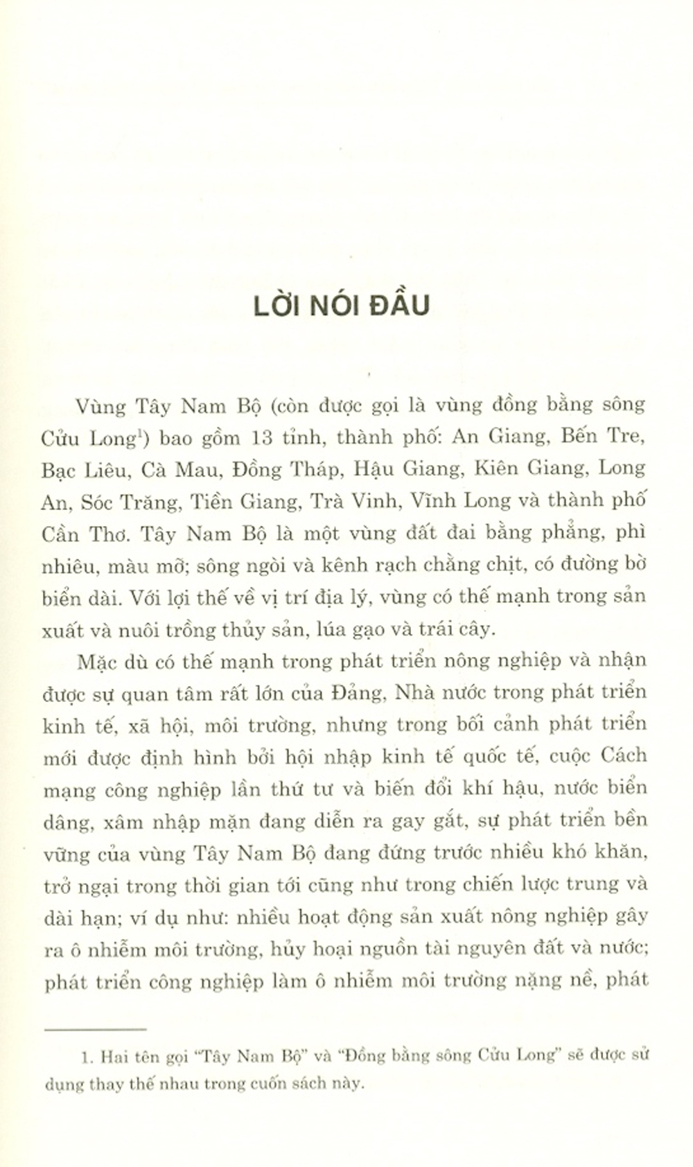 Giải Pháp Phát Triển Bền Vững Vùng Tây Nam Bộ Trong Bối Cảnh Mới (Sách Chuyên Khảo)