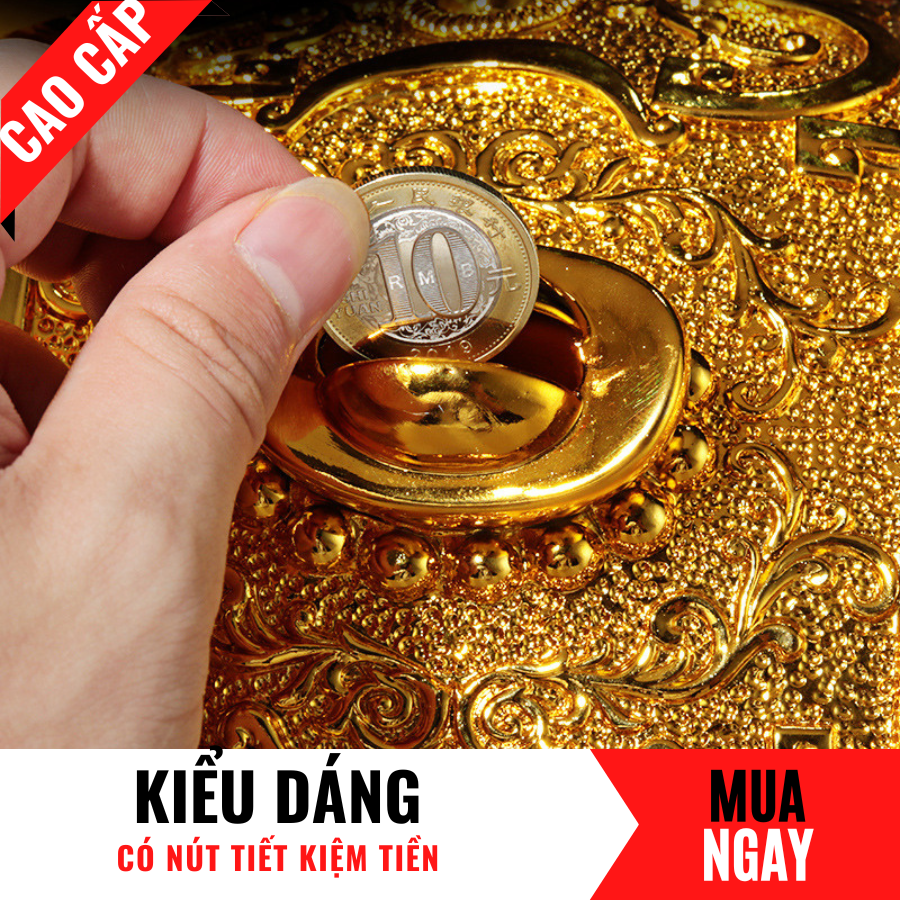 Tượng Voi Vàng Đựng Tiền Bằng Vàng Cát Mỹ Nghệ Cao 22cm