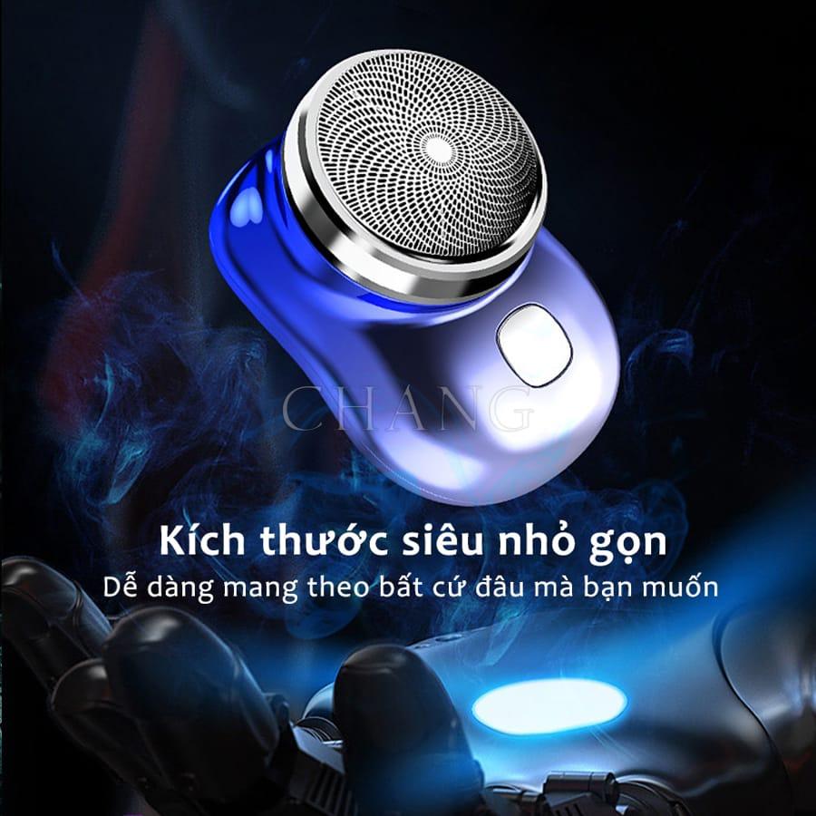 Máy Cạo Râu Mini 6 Lưỡi Kép Tự Mài, Dao Cạo Râu Điện Chống Nước IPX7 Nhỏ Gọn Bỏ Túi Sạc Type C