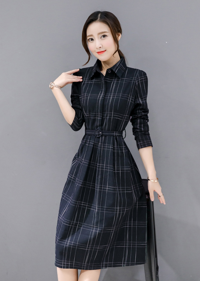 Đầm ôm tay dài cổ sơ mi rút dây thắt nơ 2 bên cách điệu đáng iu ĐẦM SƠ MI  TAY DÀI RÚT DÂY  Shopee Việt Nam